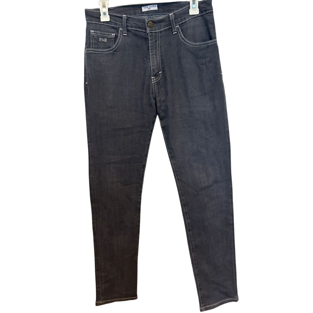 Tom‎ James Blue Delta Men's Custom Steel Gray Jeans Stretch Straight Leg 30 x 32
